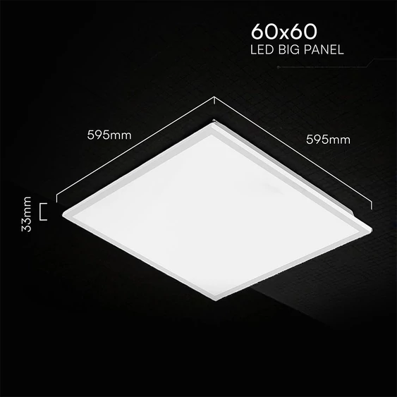 V-TAC süllyeszthető Back-Lit LED panel hideg fehér 40W 60 x 60cm, 120 Lm/W - SKU 24144