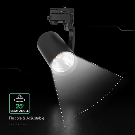 V-TAC CREE COB LED sínes spotlámpa állítható 35W, 25° szögű, hideg fehér - SKU 241596