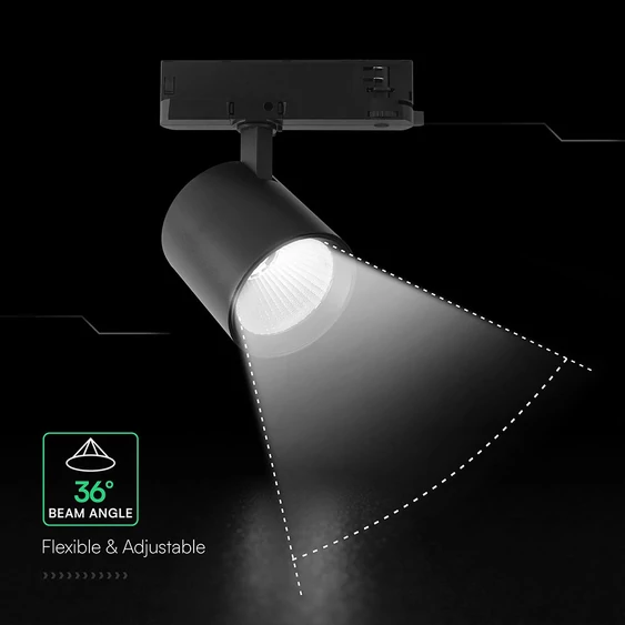 V-TAC CREE COB LED sínes spotlámpa állítható 30W, 36° szögű, hideg fehér - SKU 241626