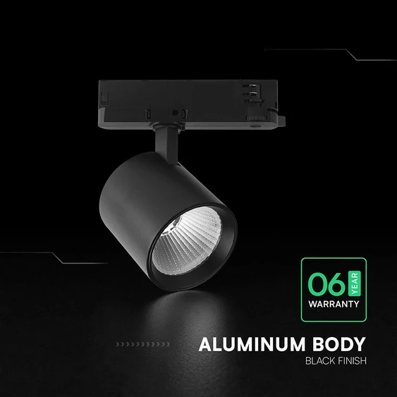 V-TAC CREE COB LED sínes spotlámpa állítható 30W, 36° szögű, hideg fehér - SKU 241626