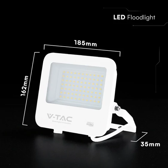V-TAC CREE SMD D-széria LED reflektor 50W természetes fehér 115 Lm/W, fehér ház - SKU 242086