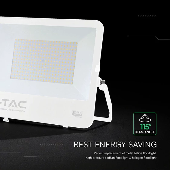 V-TAC CREE SMD D-széria LED reflektor 200W hideg fehér 115 Lm/W, fehér ház - SKU 242136