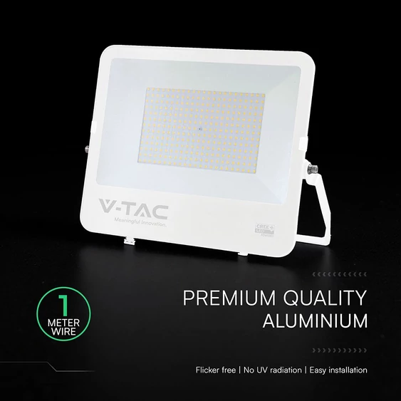 V-TAC CREE SMD D-széria LED reflektor 200W hideg fehér 115 Lm/W, fehér ház - SKU 242136