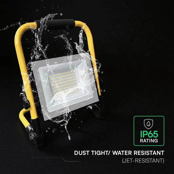 100W LED Floodlight SMD SAMSUNG CHIP G2 Black Body 4000K Hand Stand 3m Wire EU Plug