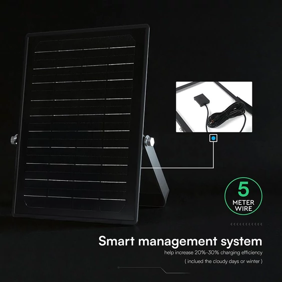 V-TAC 30W mozgásérzékelős napelemes reflektor állítható színhőmérséklettel - SKU 24277