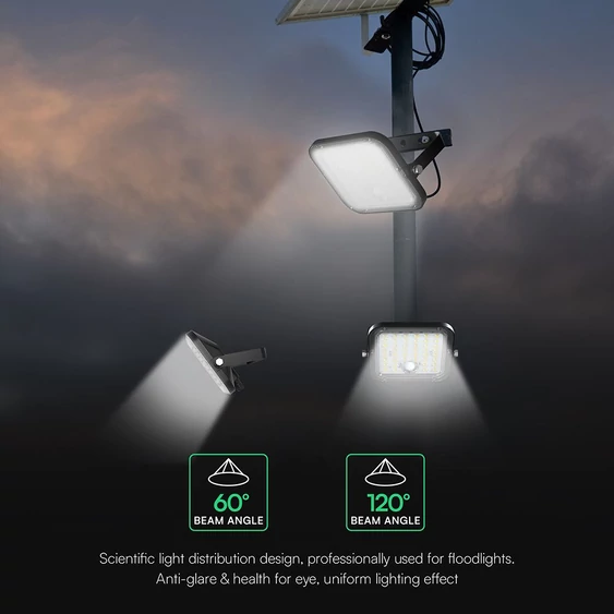 V-TAC 30W mozgásérzékelős napelemes reflektor állítható színhőmérséklettel - SKU 24277