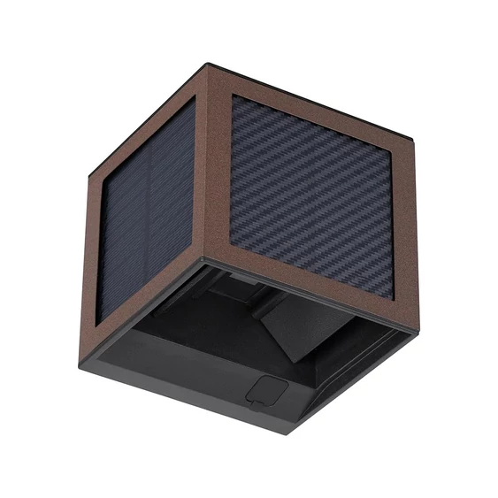 V-TAC 9W COB LED szolár fali Corten lámpa, szenzorral, állítható színhőmérséklettel - SKU 24294