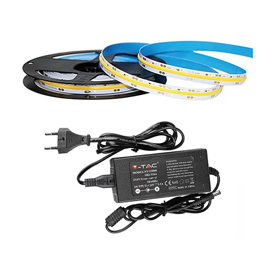 COB LED set - DC24 COB LED, 420 LEDs/m, with power supply, 6400K