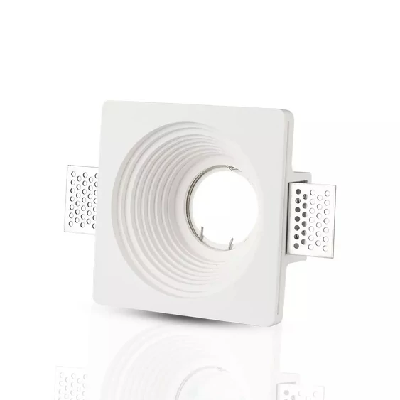 GU10 Fitting Gypsum White Recessed Light Round