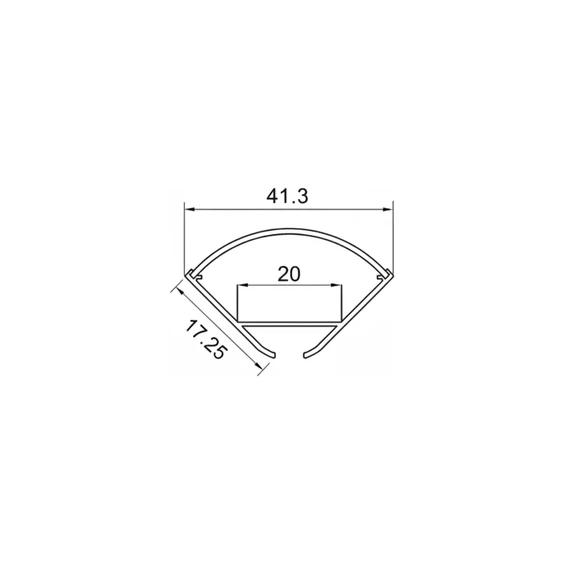 Led Strip Mounting Kit With Diffuser Aluminum Milky Gypsum Corner Round  2000MM