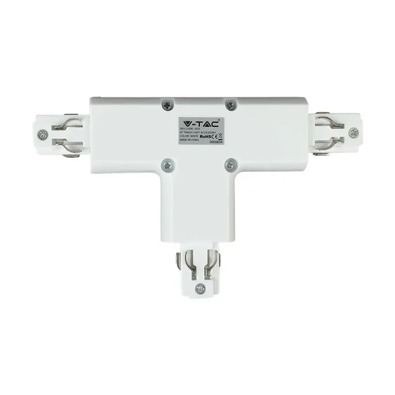 V-TAC T alakú tracklight sín csatlakozó, fehér - SKU 3525
