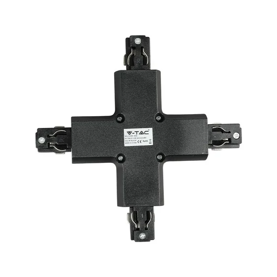 V-TAC X alakú tracklight sín csatlakozó, fekete - SKU 3526