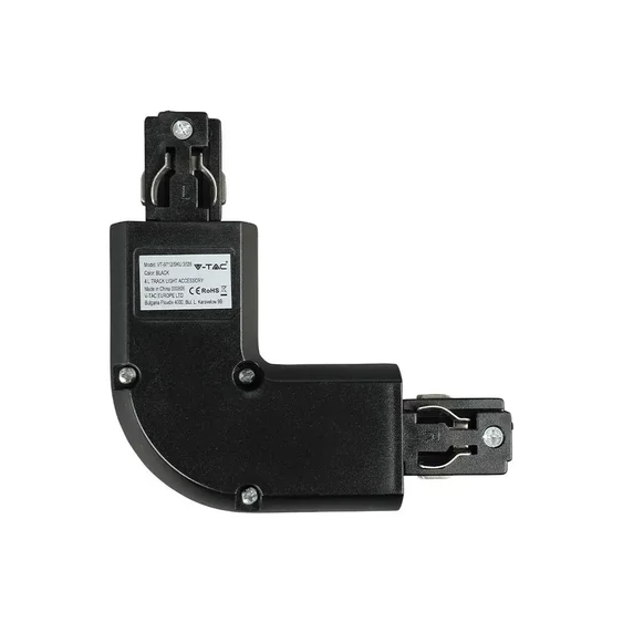 V-TAC L alakú tracklight sín csatlakozó, fekete - SKU 3528
