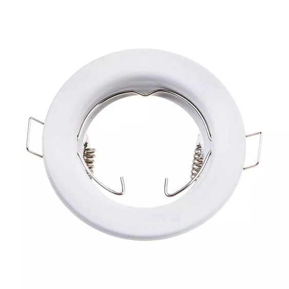 V-TAC GU10 LED spot lámpa keret, fehér fix lámpatest - SKU 3584
