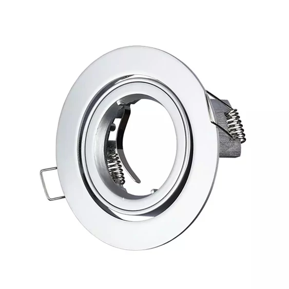 V-TAC Twist-To-Open GU10 LED spotlámpa keret, króm billenthető lámpatest - SKU 3647
