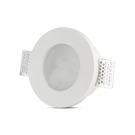 V-TAC GU10 LED spotlámpa keret, fehér fix lámpatest opál üveggel - SKU 3692