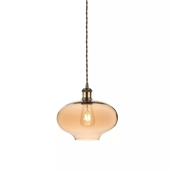 Glass Pendant Light Amber