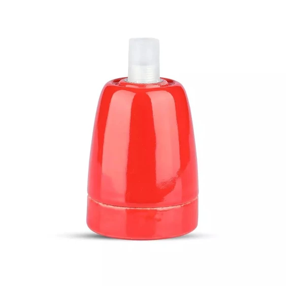 Porcelan Lamp Holder Fitting Red