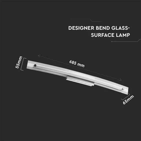 (Bemutatódarab) V-TAC fali króm és üveg 12W LED lámpa - természetes fehér - SKU 3896