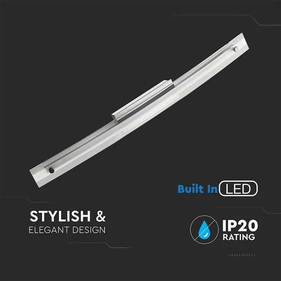 (Bemutatódarab) V-TAC fali króm és üveg 12W LED lámpa - természetes fehér - SKU 3896