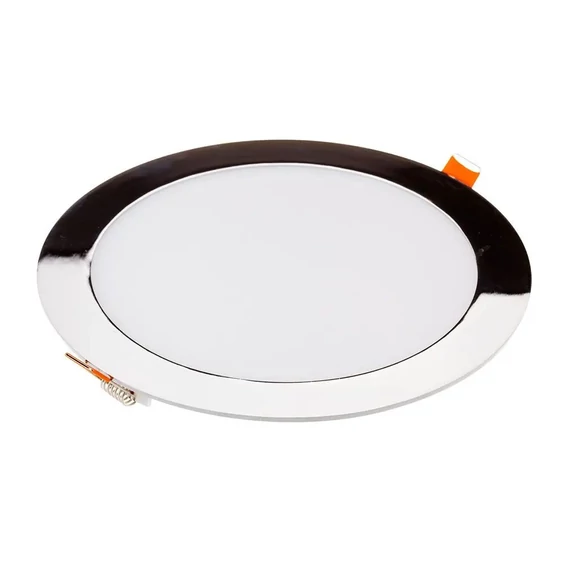 V-TAC süllyeszthető mennyezeti kerek króm LED panel 24W természetes fehér - SKU 6353