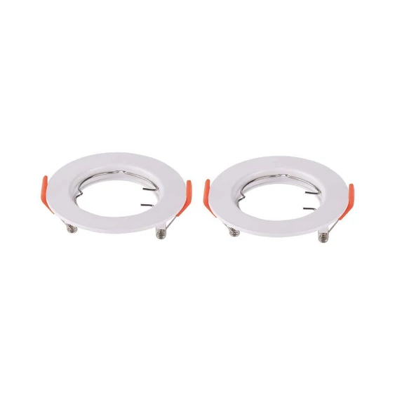 V-TAC GU10 LED műanyag spotlámpa keret, fehér fix lámpatest, 2 db/csomag - SKU 6640