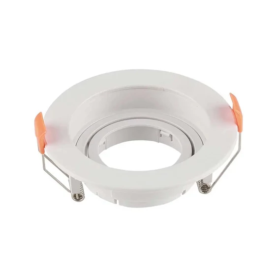 V-TAC GU10 LED műanyag spotlámpa keret, fehér billenthető lámpatest - SKU 6658