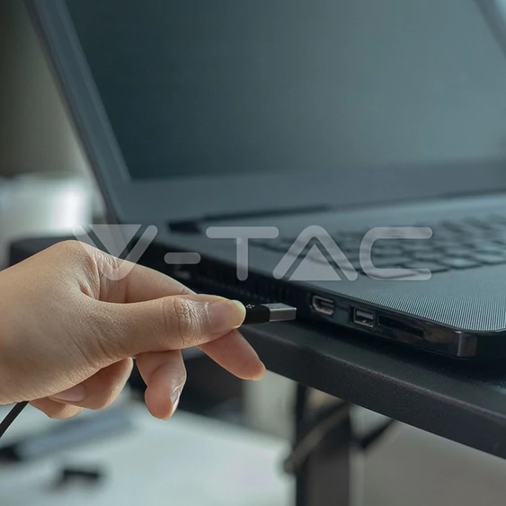 V-TAC MicroUSB kábel 1,5m hosszú, fekete  - SKU 8448