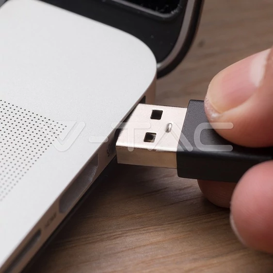 V-TAC MicroUSB kábel 1,5m hosszú, fekete  - SKU 8448