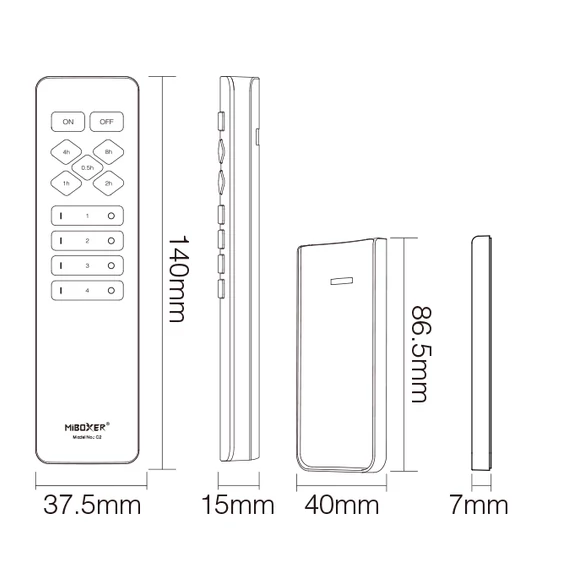 MiLight távirányító 230V-os vezérlőkhöz és okos eszközökhöz - C2