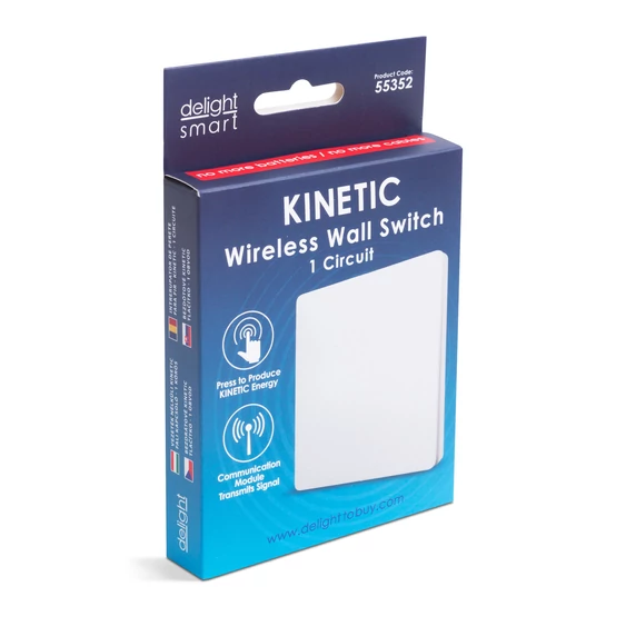 Delight KINETIC fali kapcsoló - 433 Mhz - 1 körös - IP20 - fehér