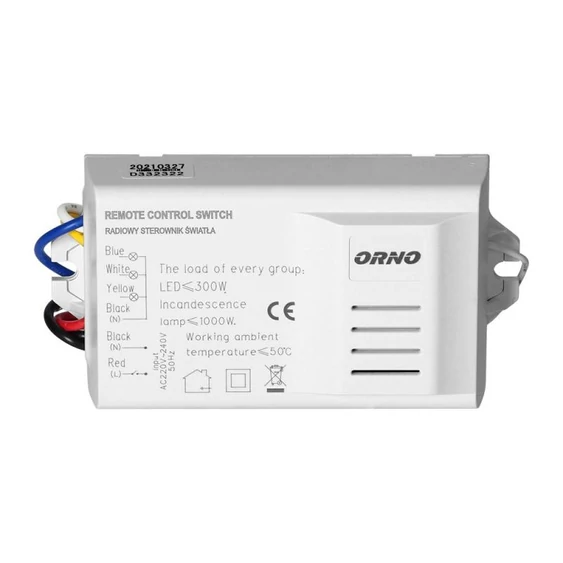 ORNO vezeték nélküli rádiófrekvenciás kapcsoló 230V - 3 csatornás