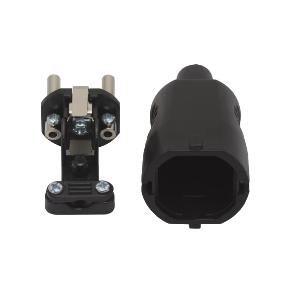 Szerelhető lengő dugvilla, fekete, 250V 16A