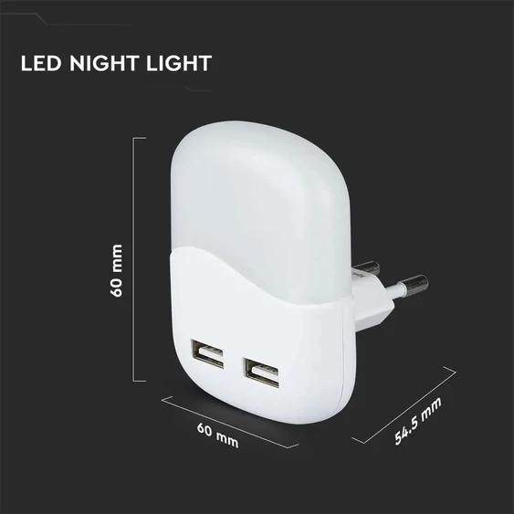 LED Night Light With USB Square 3000K