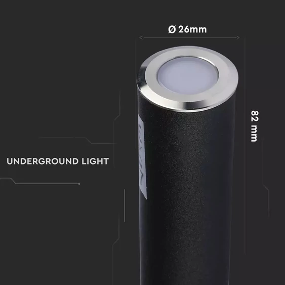 V-TAC 0.5W 12V kültéri talajlámpa, IP67 90°, meleg fehér - SKU 1463