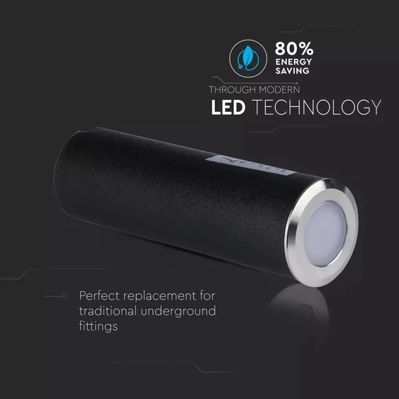V-TAC 0.5W 12V kültéri talajlámpa, IP67 90°, meleg fehér - SKU 1463
