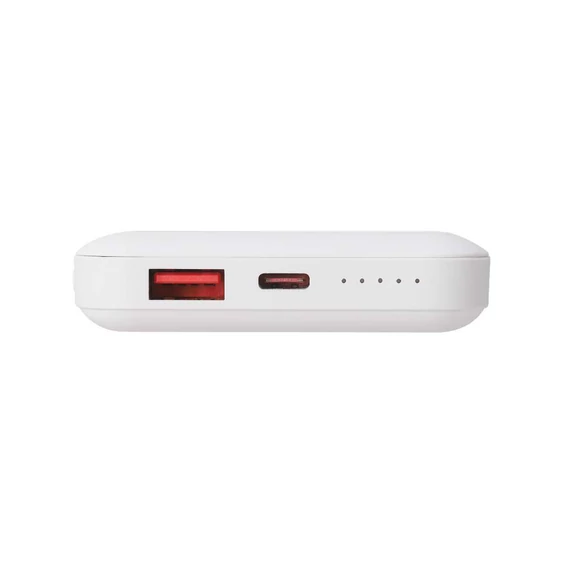 V-TAC 10000mAh powerbank, MagSafe vezeték nélküli töltéssel, fehér - SKU 23039