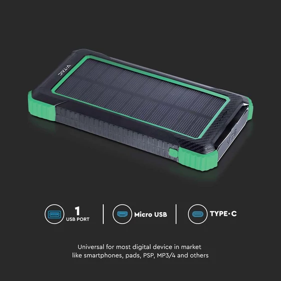 Power bank with Wireless charging and Solar panel, 10000mAh battery