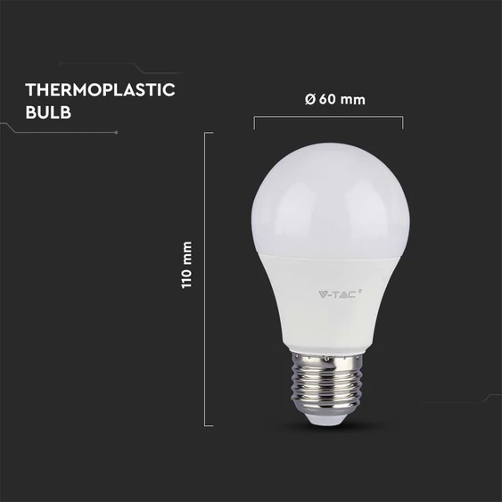 LED Bulb - SAMSUNG CHIP 10.5W E27 A60 Thermoplastic 4000K