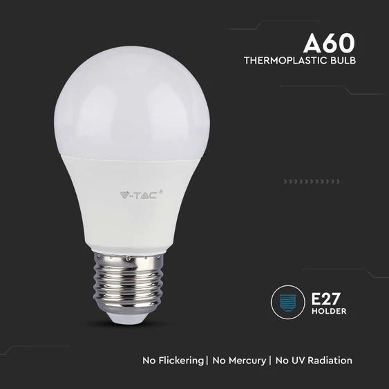 LED Bulb - SAMSUNG CHIP 10.5W E27 A60 Thermoplastic 4000K