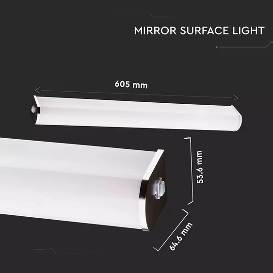 V-TAC 10W beltéri króm fali LED lámpa, hideg fehér - SKU 3917