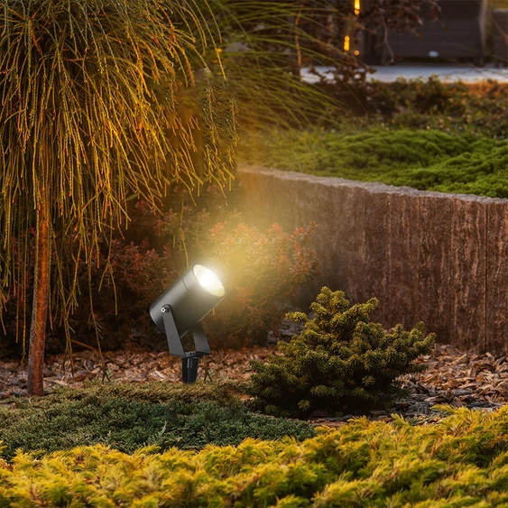 V-TAC 10W COB LED alumínium leszúrható lámpa, fekete házzal, meleg fehér - SKU 24004