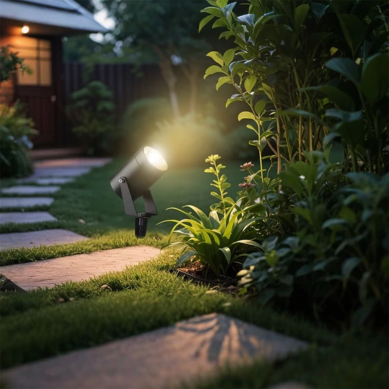 V-TAC 10W COB LED alumínium leszúrható lámpa, fekete házzal, meleg fehér - SKU 24004
