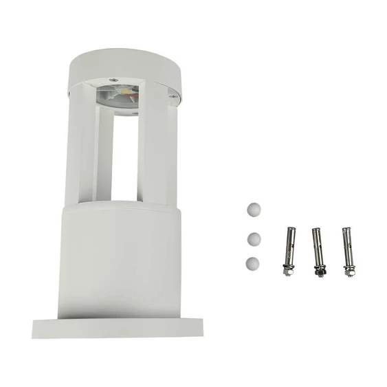 V-TAC 10W kültéri COB LED lámpa oszlop 25 cm, természetes fehér, fehér házzal - SKU 8317