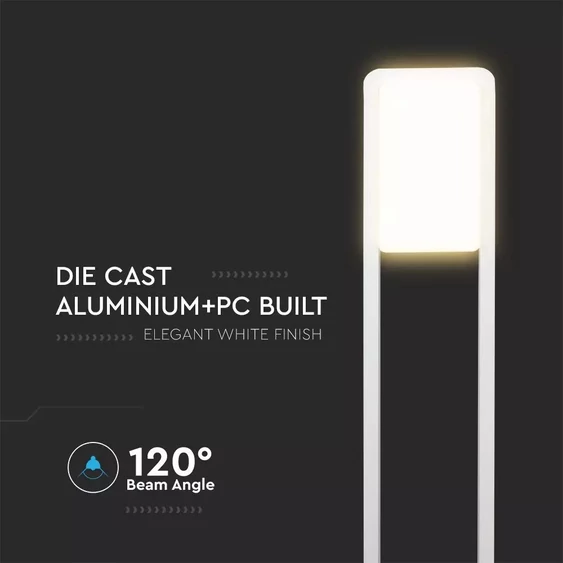 10W LED Bollard Lamp SAMSUNG CHIP White Body IP65 6400K