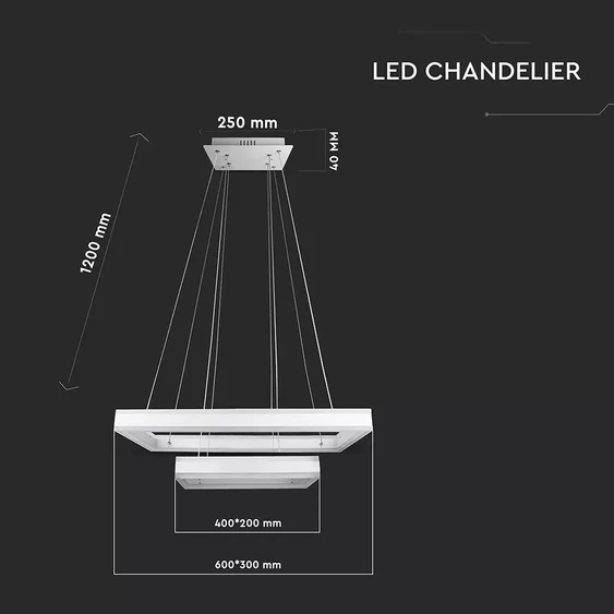 115W Soft Light Chandelier Dimmable White 3000K