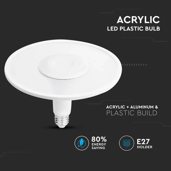 V-TAC 11W E27 meleg fehér akril LED UFO égő - SKU 2781