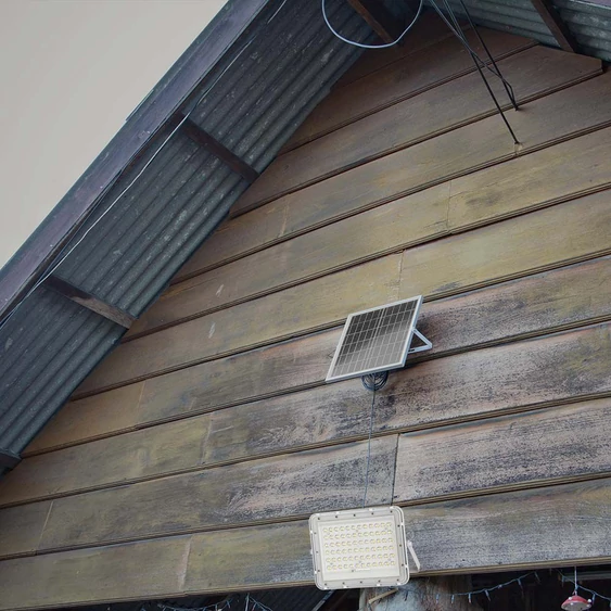 White LED 15W solar floodlight, 12000mAh battery, 6500K, IP65