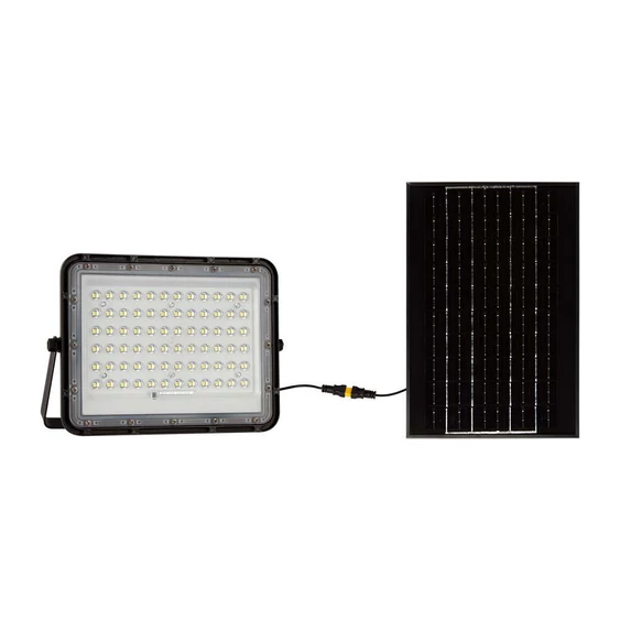 V-TAC 12000mAh napelemes LED reflektor 15W hideg fehér, 1200 Lumen, fekete házzal - SKU 7825