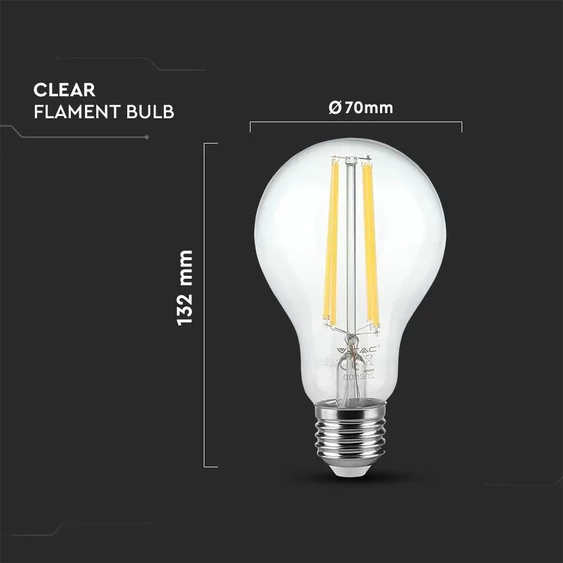 V-TAC 12.5W E27 természetes fehér filament LED égő - SKU 7459